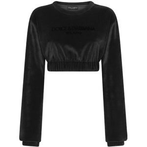 Dolce & Gabbana, Dames, Sweatshirts & Hoodies, Zwart, Maat: XS