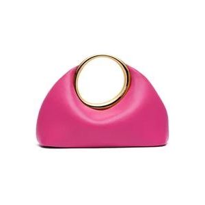 Jacquemus Roze Leren Mini Tas met Ring Handvat , Pink , Dames , Maat: ONE Size