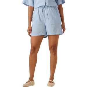 Selected Femme - Slfluisa MW String Shorts - Lichtblauw - Dames - Linnen