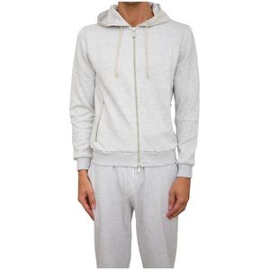 Eleventy, Heren, Sweatshirts & Hoodies, Grijs, Maat: L Katoen,