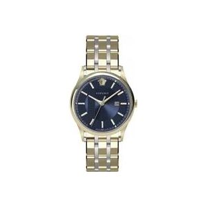 Versace Blauw Stalen Quartz Horloge 5Atm , Yellow , Heren , Maat: ONE Size