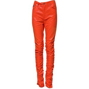 Dolce & Gabbana, Dames, Broeken, Oranje, Maat: XS Denim,