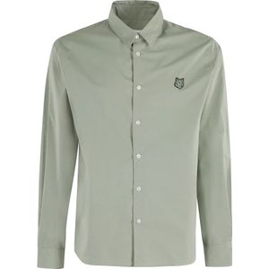 Maison Kitsuné, Heren, Overhemden, Groen, Maat: M Katoen,