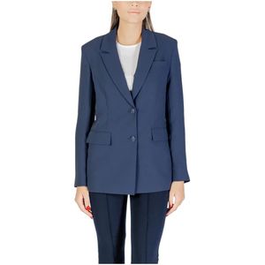 Guess, Dames, Jassen, Blauw, Maat: L Leer,