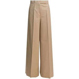 Max Mara, Dames, Broeken, Beige, Maat: S Katoen,