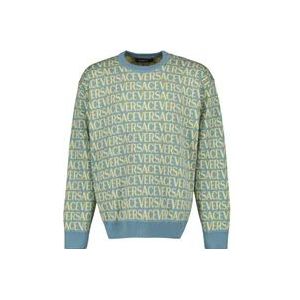 Versace Allover Ronde Hals Lange Mouw Sweater , Multicolor , Heren , Maat: M