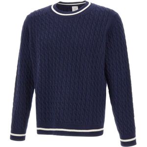 Eleventy, Heren, Truien, Blauw, Maat: XL Wol,