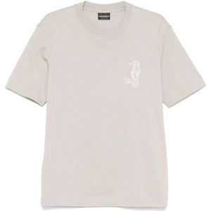 Emporio Armani, Heren, Tops, Beige, Maat: XL Katoen,