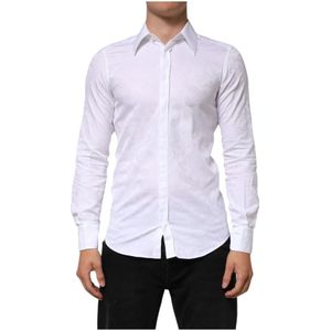 Dolce & Gabbana, Heren, Overhemden, Wit, Maat: XS Katoen,