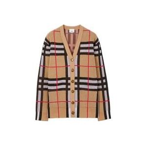 Burberry Vintage Check V-hals Cardigan , Beige , Dames , Maat: S