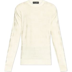 Dolce & Gabbana, Heren, Truien, Beige, Maat: M Zijde,