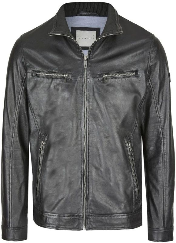 Bugatti - Moderne Heren Leren Jas - Zwart - Allrounder