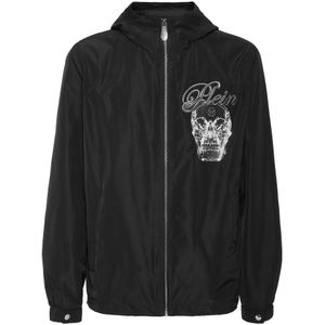 Philipp Plein, Heren, Jassen, Zwart, Maat: S Nylon,