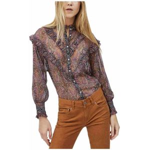 Pepe Jeans, Dames, Blouses & Shirts, Bruin, Maat: M