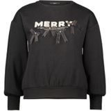 Sweatshirt met statementprint en siersteentjes