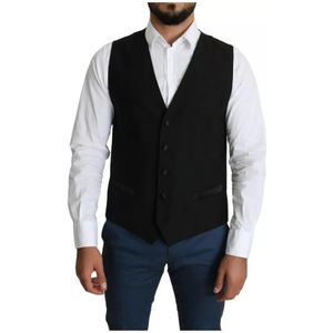 Dolce & Gabbana, Heren, Pakken, Zwart, Maat: XL Wol,