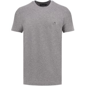 Dolce & Gabbana - Geribbelde T-shirt - Grijs - Heren - Katoen - Korte Mouwen