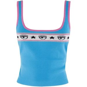 Chiara Ferragni Collection, Dames, Tops, Blauw, Maat: M