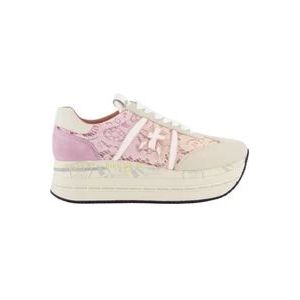 Premiata Dames Beth Sneaker Beige/Roze , Multicolor , Dames , Maat: 37 EU