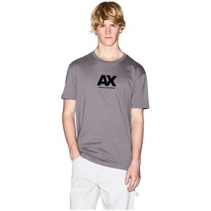 Armani Exchange, Heren, Tops, Grijs, Maat: M Katoen,
