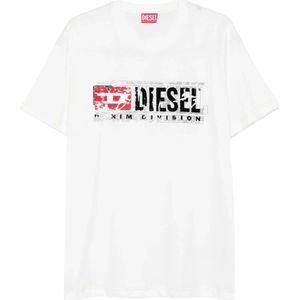 Diesel, Heren, Tops, Wit, Maat: L Katoen,