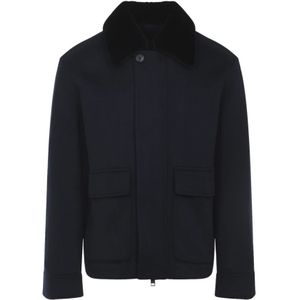 Yves Salomon, Heren, Jassen, Blauw, Maat: L Wol,