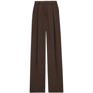 Saint Laurent, Dames, Broeken, Bruin, Maat: S Zijde,