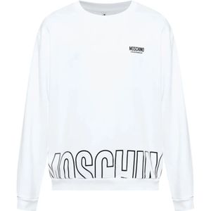Moschino, Heren, Sweatshirts & Hoodies, Wit, Maat: XS Katoen,