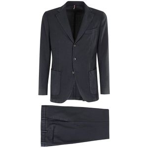 Santaniello, Heren, Pakken, Blauw, Maat: S Wol,