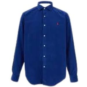 Polo Ralph Lauren, Heren, Overhemden, Blauw, Maat: S Corduroy,