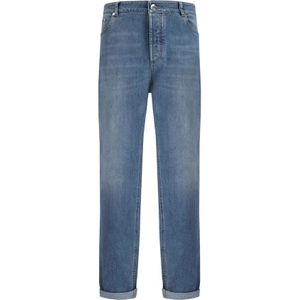 Brunello Cucinelli, Heren, Jeans, Blauw, Maat: 2XL Katoen,