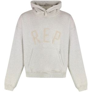 Represent - Geribbelde Katoenen Hoodie - Grijs - Heren
