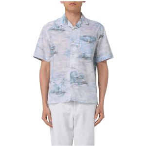 Eleventy, Heren, Overhemden, Veelkleurig, Maat: M Linnen,