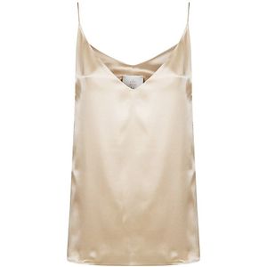 Eleventy, Dames, Tops, Beige, Maat: S Zijde,