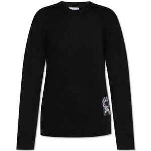 Burberry, Dames, Truien, Zwart, Maat: M Wol,