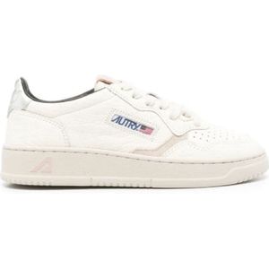 Autry Lage Beige Zilveren Sneaker Medalist , White , Dames , Maat: 39 EU