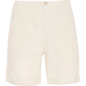 120% Lino, Heren, Korte broeken, Wit, Maat: 2XL Linnen,