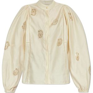 Max Mara, Dames, Blouses & Shirts, Beige, Maat: L Katoen,
