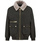 Barbour - Maxine Bomber - Gewaxte Jas - Groen - Dames