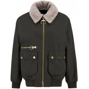 Barbour - Maxine Bomber - Gewaxte Jas - Groen - Dames