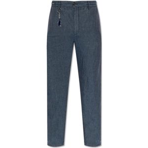 Paul & Shark, Heren, Broeken, Blauw, Maat: S Linnen,