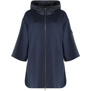 Moncler, Dames, Jassen, Blauw, Maat: ONE Size Wol,