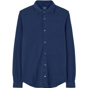Fedeli, Heren, Overhemden, Blauw, Maat: 2XL Piqué,