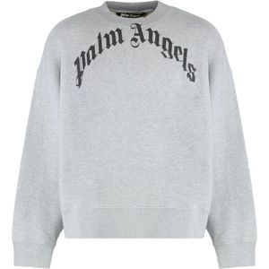 Palm Angels, Heren, Sweatshirts & Hoodies, Grijs, Maat: L