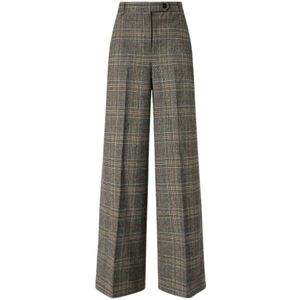 Pinko - Blanca Pantalone Check - Broek - Veelkleurig - Wijde Pijpen