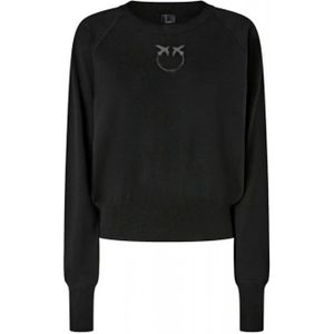 Pinko, Dames, Sweatshirts & Hoodies, Zwart, Maat: L