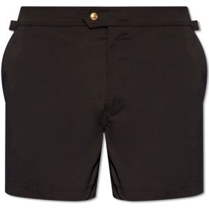 Tom Ford - Zwemshort - Zwart - Verstelbare Lipjes - Twee Steekzakken - Achterzak met Ritssluiting