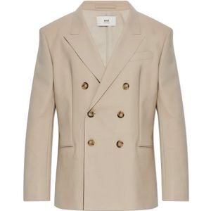 Ami Paris, Heren, Jassen, Beige, Maat: S Wol,