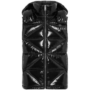 Philipp Plein, Heren, Jassen, Zwart, Maat: S Leer,