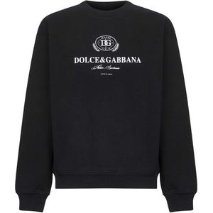Dolce & Gabbana, Heren, Sweatshirts & Hoodies, Zwart, Maat: M Katoen,